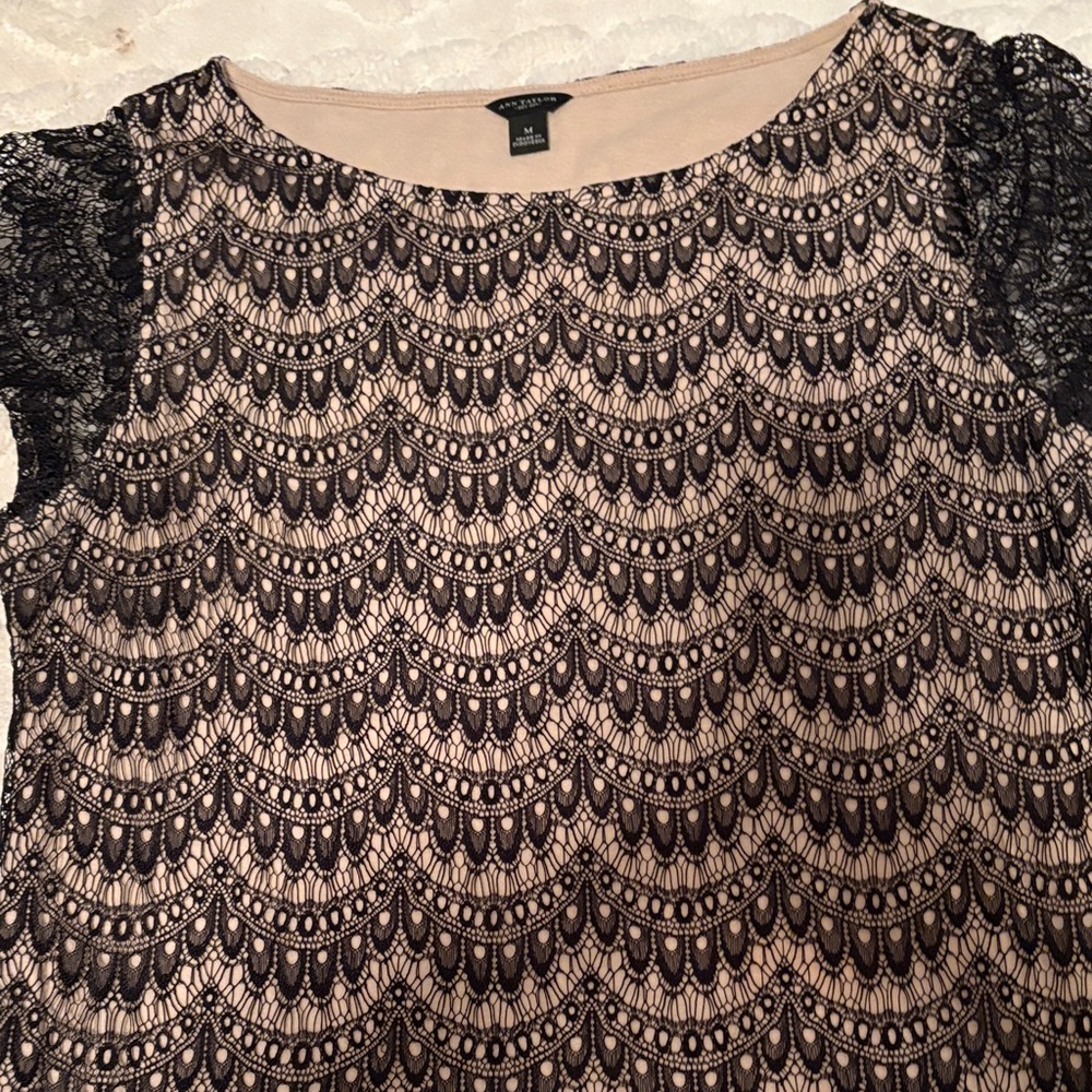 Ann Taylor Black Lace Blouse